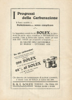 Carburatori SOLEX - Pubblicità 1931 - Advertising - Reclame