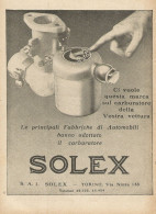 Carburatori SOLEX - Illustrazione - Pubblicità 1931 - Advertising - Reclame