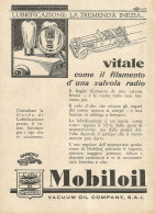 MOBILOIL - Vitale Come Il Filamento Di Una... - Pubblicità 1931 - Advert. - Advertising