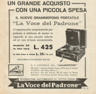 La Voce Del Padrone Nuovo Grammofono Portatile - Pubblicità D'epoca - Adv. - Advertising