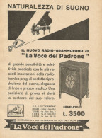 La Voce Del Padrone - Radio Grammofono 70 - Pubblicità D'epoca - Advertis. - Reclame