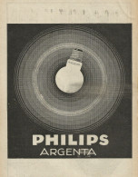 Lampade Philips Argenta - Illustrazione - Pubblicità D'epoca - Advertising - Pubblicitari