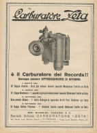 Carburatore ZETA 1° Assoluto Alla IV Coppa Pistoiese - Pubblicità D'epoca - Publicités