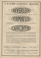 F. S. CARR COMPANY - Boston - Pubblicità D'epoca - Advertising - Publicités