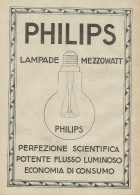 PHILIPS Lampade Mezzowatt - Pubblicità D'epoca - Advertising - Advertising