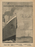 Navigazione Generale Italiana - Piroscafo ROMA - Pubblicità D'epoca - Adv. - Pubblicitari