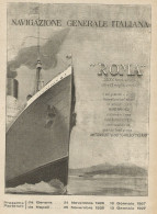 Navigazione Generale Italiana - Piroscafo ROMA - Pubblicità D'epoca - Adv. - Pubblicitari
