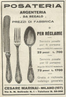 Posateria Cesare Marinai - Milano - Pubblicità 1928 - Advertising - Werbung