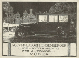 Accumulatori HENSEMBERGER - Monza - Pubblicità 1928 - Advertising - Werbung