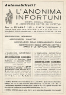 Assicurazioni ANONIMA INFORTUNI- Pubblicità 1937 - Advertising - Advertising
