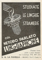 Lingue Straniere Con LINGUAPHONE - Pubblicità 1937 - Advertising - Reclame