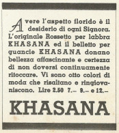 Rossetto Originale Per Labbra KHASANA - Pubblicità 1938 - Advertising - Advertising