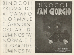 Binocoli San Giorgio - Genova Sestri - Pubblicità 1937 - Advertising - Publicités