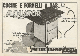 Cucine E Fornelli A Gas AEQUATOR - Pubblicità 1937 - Advertising - Publicités