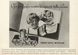 Macchina Fotografica LEICA - Ernst Leitz - Pubblicità 1938 - Advertising - Publicités