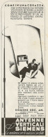 Antenne Verticali SIEMENS - Pubblicità 1938 - Advertising - Advertising