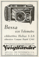 Macchina Fotografica Voigtlander BESSA - Pubblicità 1938 - Advertising - Reclame