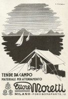 Tende Da Campo Ettore Moretti - Pubblicità 1938 - Advertising - Pubblicitari