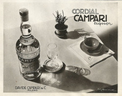 Cordial Campari Liquor - Pubblicità 1938 - Advertising - Publicités