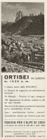 Ortisei - Val Gardena - Funivia - Pubblicità 1938 - Advertising - Advertising