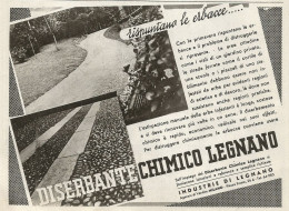 Diserbante Chimico Legnano - Pubblicità 1938 - Advertising - Publicités