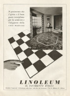 LINOLEUM Il Pavimento Di Oggi - Pubblicità 1938 - Advertising - Pubblicitari