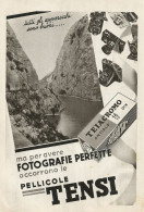 Pellicole Fotografiche TENSI - Pubblicità 1938 - Advertising - Publicités