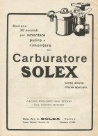 Carburatore SOLEX - Pubblicità 1928 - Adver. - Advertising