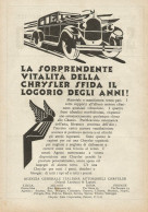 Chrysler Sfida Il Logorio Degli Anni - Pubblicità 1928 - Advertising - Advertising