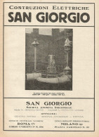 Turbina Francis Ad Asse Verticale San Giorgio - Pubblicità 1928 - Advertis - Publicidad