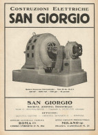 Motore Asincrono Sincronizzato San Giorgio - Pubblicità 1928 - Advertising - Publicidad