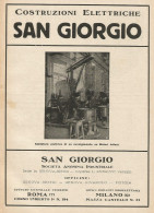 Costruzioni Elettriche San Giorgio - Pubblicità 1928 - Advertising - Advertising