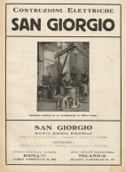 Costruzioni Elettriche San Giorgio - Pubblicità 1928 - Advertising - Publicidad