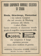 Campionato Mondiale Ciclistico Con Gomme PIRELLI - Pubblicità 1927 - Adv. - Pubblicitari