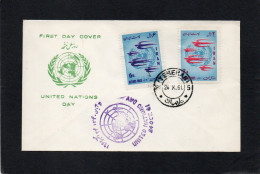 IRAN - ايران - PERSIA - 1961 - UNITED NATIONS DAY - FIRST DAY COVER - CDS & SPECIAL TEHERAN POSTMARKS - Iran