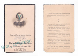 Gosselies, Mémento De Marie-Thérèse Berlière, 14/07/1943, 9 Ans, Enfant, Fillette, Souvenir Mortuaire, Décès - Devotion Images