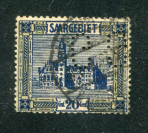 "SAARGEBIET" Wert Mit "LOCHUNG/PERFIN" Gestempelt (A1211) - Usati