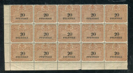 "DEUTSCHLAND" Stempelmarke "20 Pfennige", 15er-Block ** (A1212) - Colecciones