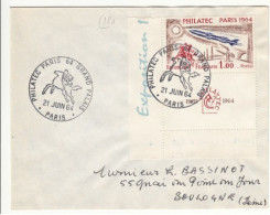 PREMIER JOUR Philatec Paris Cachet Du 9/6/1964 Timbre N°1422 Y&T - Oblitérés