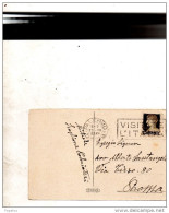 1937 CARTOLINA CON ANNULLO  PALERMO + TARGHETTA VISITATE L'ITALIA - Poststempel