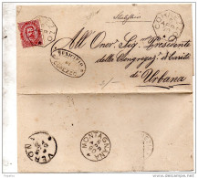 1890 LETTERA CON ANNULLO  OTTAGONALE CORREZZO  VERONA + ANNULLO COMUNALE COREZZO - Marcofilie