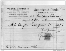 1908  FIRENZE  -  FABBRICA  DI CAMICIE GUANTI CRAVATTE - Italy