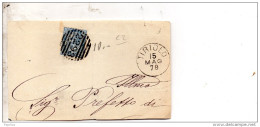 1879   FRONTESPIZIO CON ANNULLO NUMERALE TIRIOLO   CATANZARO - Storia Postale