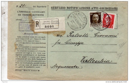 1938  LETTERA RACCOMANDATA CON ANNULLO ASCOLI PICENO - Storia Postale