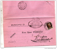 1936  LETTERA CON ANNULLO MANDURIA  TARANTO + LATIANO - Storia Postale