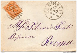 1887  LETTERA CON ANNULLO NUMERALE   SENIGALLIA - Marcophilia