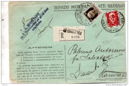 1941  LETTERA RACCOMANDATA CON ANNULLO PALERMO + RANDAZZO  CATANIA - Marcophilie