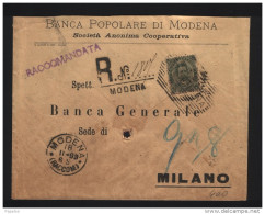 1893   LETTERA  RACCOMANDATE CON ANNULLO MODENA - Poststempel