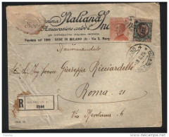 1925  LETTERA RACCOMANDATA  INTESTATA CON ANNULLO   MILANO 4 - Marcophilie