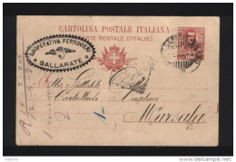 1904  CARTOLINA   CON ANNULLO COOPERATIVA FERROVIERI GALLARATE - Stamped Stationery